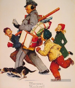 Norman Rockwell Painting - jolly postman Norman Rockwell
